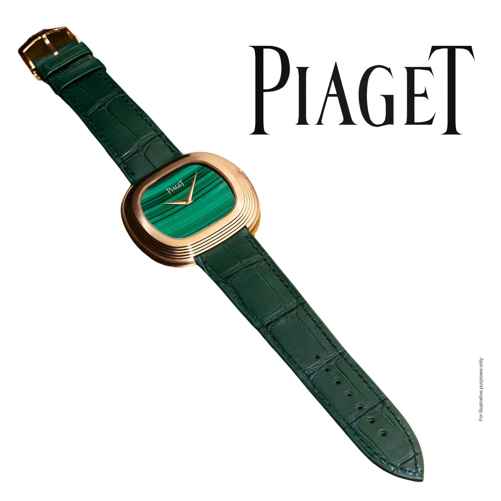 The Piaget watch image is for illustrative purposes