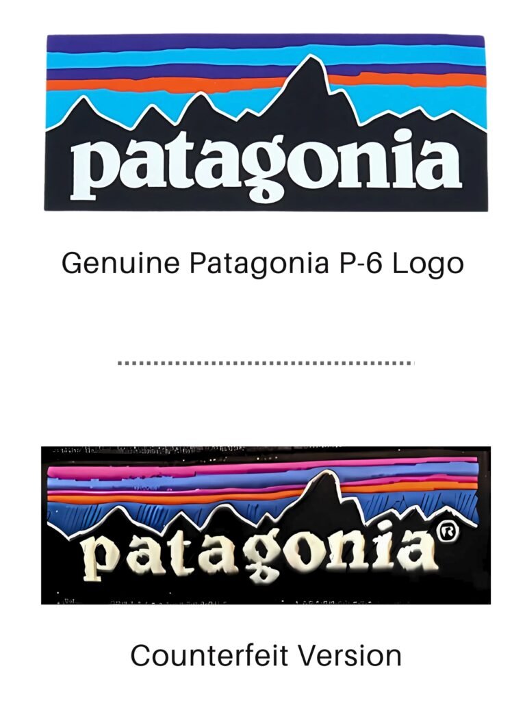 Comparison_ Genuine Patagonia P-6 Logo vs. Counterfeit Version