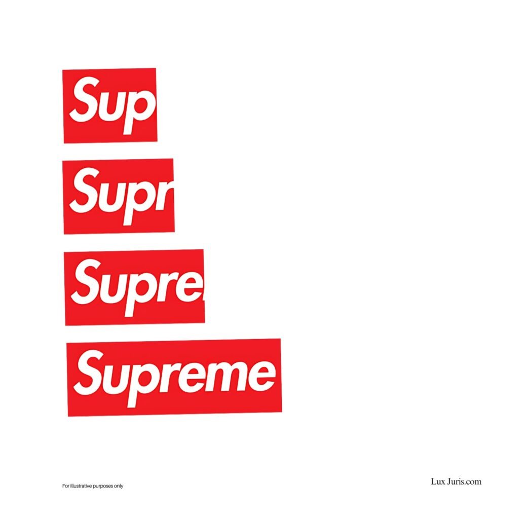 Image illustrating a collection of earlier marks and signs used by "Supreme".