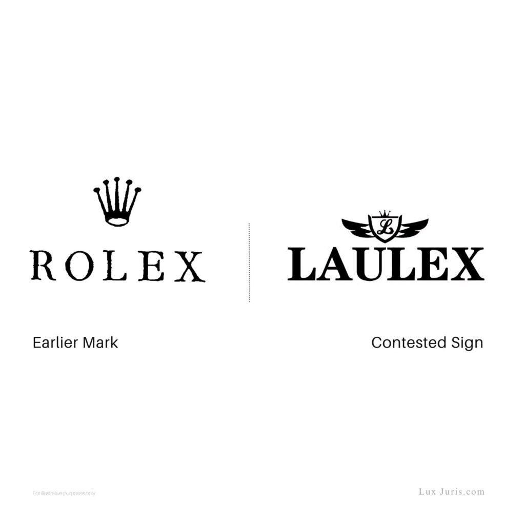 Logo comparison: Rolex
& Laulex logos