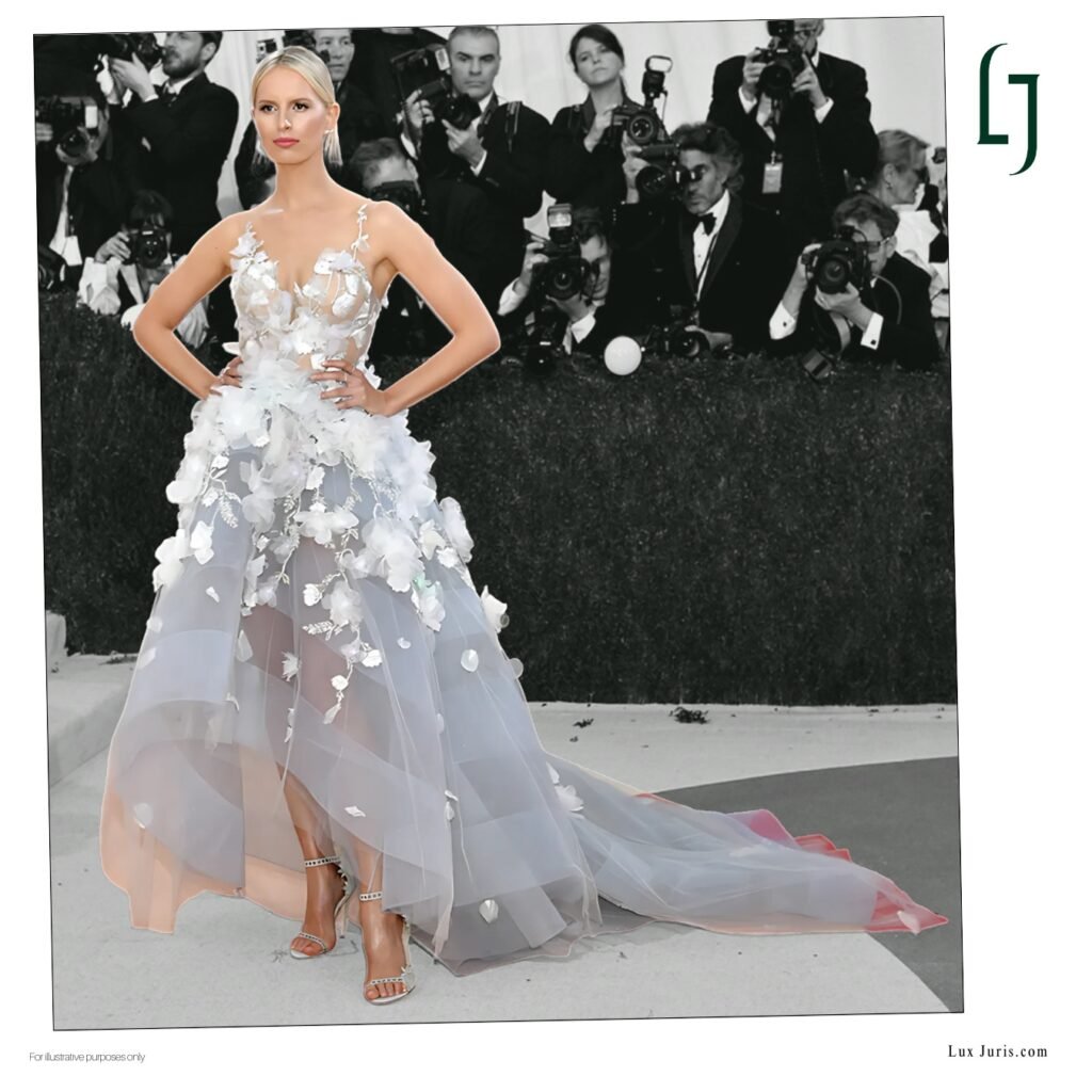 AI-designed Marchesa dress for the Met Gala illustrating AI in fashion.