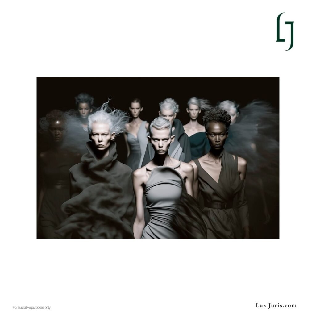 Image of Kenneth Richard's AI Couture Spring 2023 fashion show, for illustration purposes only.